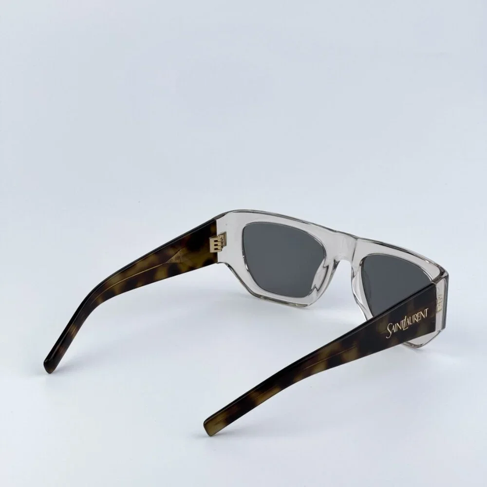 Saint Laurent SL740 003 BRAND NEW Sunglasses Beige Havana Silver Square …